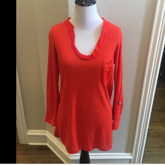 Anthropologie Porridge Ribbed Long Tab Sleeve Top Size Small - Picture 4 of 14